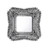 Silberplatte 925 Silber quadratisch 24x24 cm Signature — ziselierte Eckvoluten, Perlstab, glatter Spiegel, Zaramella
