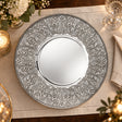 Silberplatte 925 Silber Signature rund Ø 46 cm — Lifestyle-Setting an der gedeckten Tafel