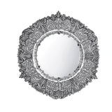 Silberplatte 925 Silber rund 54 cm Signature — achtfach gelappte Kontur, Palmetten auf der Fahne, Zaramella