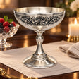 Silberschale am Stiel 925 Silber — Lifestyle-Setting am Serviertisch