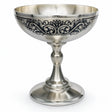 Silberschale am Stiel 925 Silber — Pokalschale auf Fuß mit dunklem Niello-Rankenband, mattsilber, Tafelgeschenk