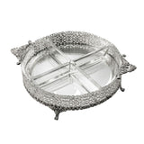 Appetizer bowl 925 silver with crystal glass