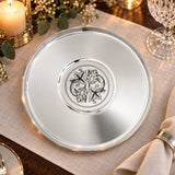 Silbertablett 925 Silber rund 20 cm — Lifestyle-Setting an der gedeckten Tafel