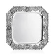 Silbertablett 925 Silber quadratisch 48x48 cm Signature — vier Muschelmotive, Akanthusvoluten an den Ecken, Zaramella