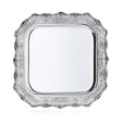 Silbertablett 925 Silber quadratisch 48x48 cm Signature — ziselierte Ranken auf mattiertem Grund, Zaramella