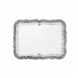 Silbertablett 925 Silber groß 53x40 cm Signature — ziselierter Akanthusrand, glatter Spiegel, Zaramella Italien