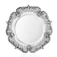 Silbertablett 925 Silber rund 46 cm Signature — Rand in Blattkartuschen, glatter Spiegel mit Stufenkante, Zaramella