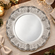 Silbertablett 925 Silber Signature rund Ø 46 cm, Muschelrand — Lifestyle-Setting an der gedeckten Tafel