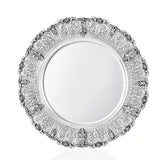 Silbertablett 925 Silber rund 46 cm Signature — tief reliefierter Muschelrand, glatter Spiegel, Zaramella Italien