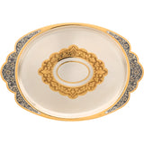 Silbertablett 925 Silber vergoldet oval – Zaren Fest Niello Design