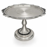Edle Tortenplatte, Serviertablett aus 925er Silber mit Niello-Verzierung, runde Form, Hochzeitsgeschenke.