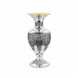 Silbervase 925 Silber Baluster 46 cm Signature — Girlandenband auf der Schulter, vergoldete Mündung, Zaramella