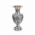 Silbervase 925 Silber 46 cm Signature — vollflächig ziselierte Akanthusranken, vergoldete Mündung, Zaramella