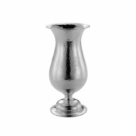 Silbervase 925 gehämmert Tulipano Zaramella — Tulpenkelch-Vase mit Hammer-Oberfläche auf Rundfuß, Freisteller