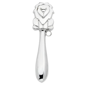 Gravierbare Babyrassel Löwe aus 925 Sterling Silber 12cm