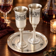 Schnapsgläser Set 3-teilig 925 Silber — Lifestyle-Setting am Weintisch