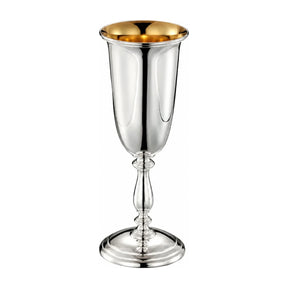 Stielglas 925 Silber Zaramella — schlanke Kuppa mit Innenvergoldung, Stiel mit Nodus