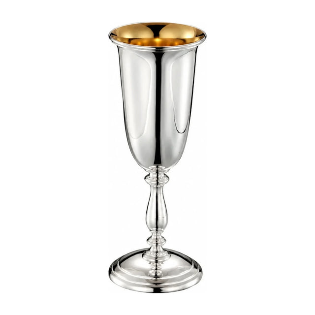 Stielglas 925 Silber Zaramella — schlanke Kuppa mit Innenvergoldung, Stiel mit Nodus