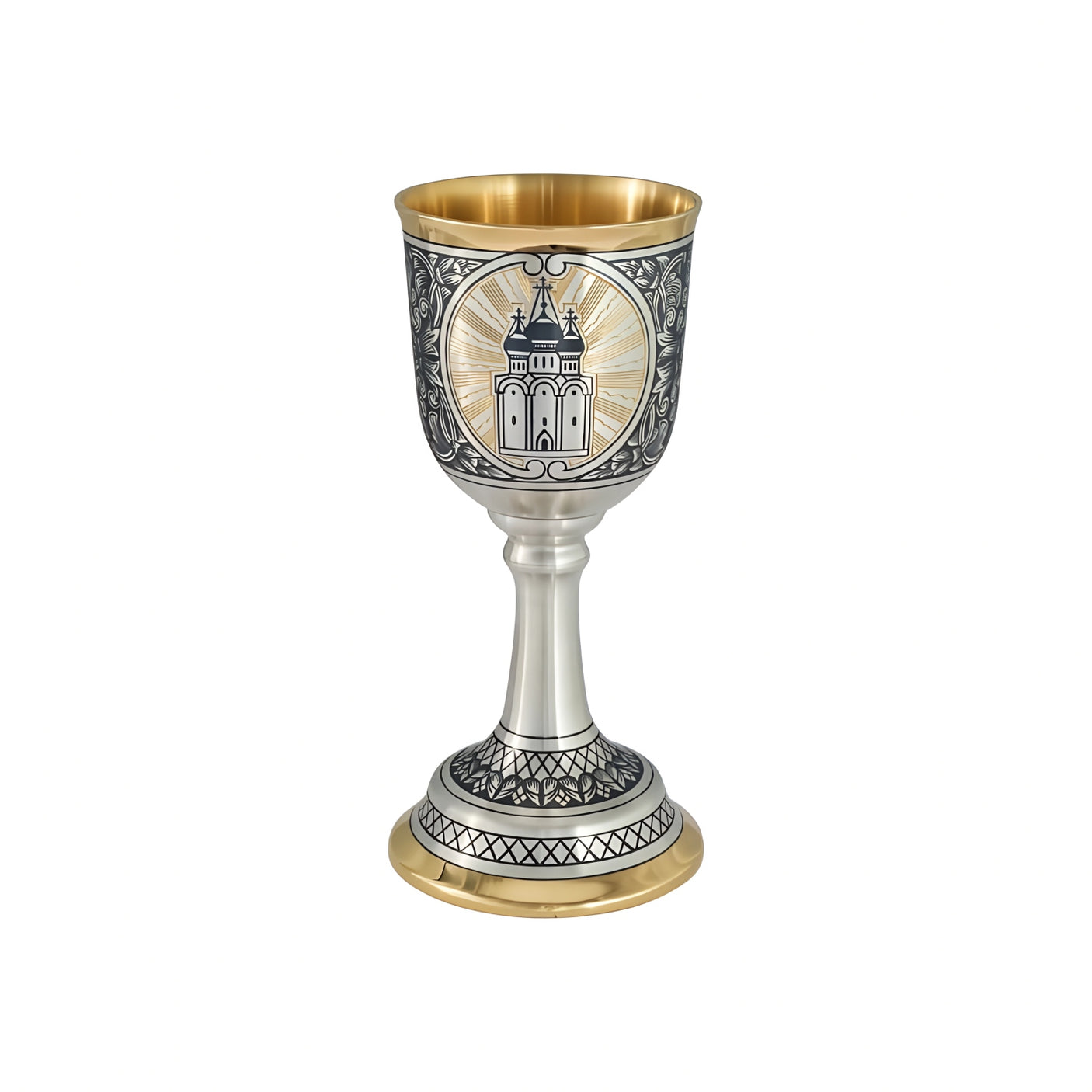 Stielglas 925 Silber vergoldet Heraldik - Premium Geschenkideen