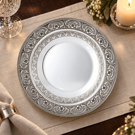 Suppenteller 925 Silber Signature rund — Lifestyle-Setting an der gedeckten Tafel