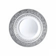 Suppenteller 925 Silber rund 26 cm Signature — breite ziselierte Fahne, glatte Mulde, Zaramella Italien