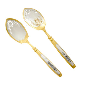 Servierlöffel für Reisgerichte 925 Silber vergoldet Astra Classic