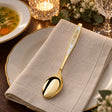 Tafellöffel 925 Silber vergoldet — Lifestyle-Setting an der gedeckten Tafel