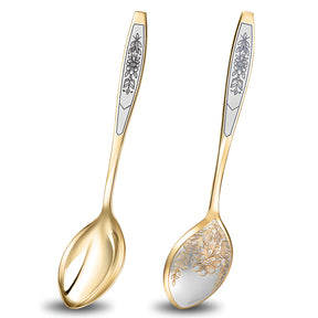 Vergoldeter Tafellöffel mit Niello & Handgravur – 925 Silber, Astra Classic Kollektion.