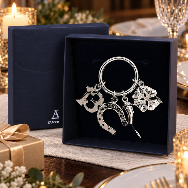 Talisman Schlüsselanhänger 925 Silber in der Geschenkkassette — Lifestyle-Setting