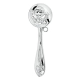 Babyrassel aus 925 Silber mit Engelmotiv und Schleifendetail als Erinnerungsstück zur Taufe