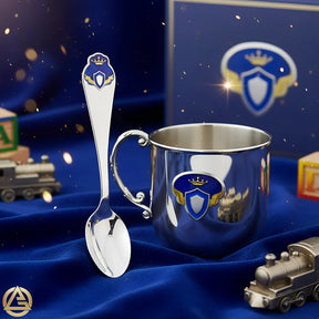 Geschenkset Prinz 925 Silber – Kinderbecher & Löffel zur Taufe