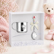 Taufgeschenk Set für Mädchen aus 925 Silber mit Bären-Kinderbecher und Kinderlöffel in rosa Geschenkbox zur Geburt oder Taufe