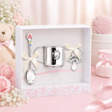 Tauf-Set DoDo 925 Silber Bär lila — Schnuller, Becher, Löffel