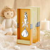 Tauflöffel 925 Silber mit Engel- und Herz-Motiv — Lifestyle-Setting, Taufgeschenk