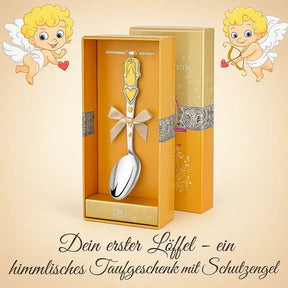 Tauflöffel 925 Silber vergoldet mit Schutzengel – Gravur möglich