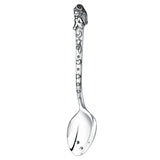 Taufset Löffel 925 Silber Engel ArgentA — Freisteller, vollplastischer Engel am Stielkopf, Mond, Sterne und Herzen als erhabene Reliefs, Vertiefungen antik geschwärzt