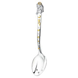 Taufset Löffel 925 Silber Engel vergoldet ArgentA — Freisteller, plastischer Engel mit vergoldetem Heiligenschein, Halbmond, Sternschnuppe und Sterne als erhabene Reliefs