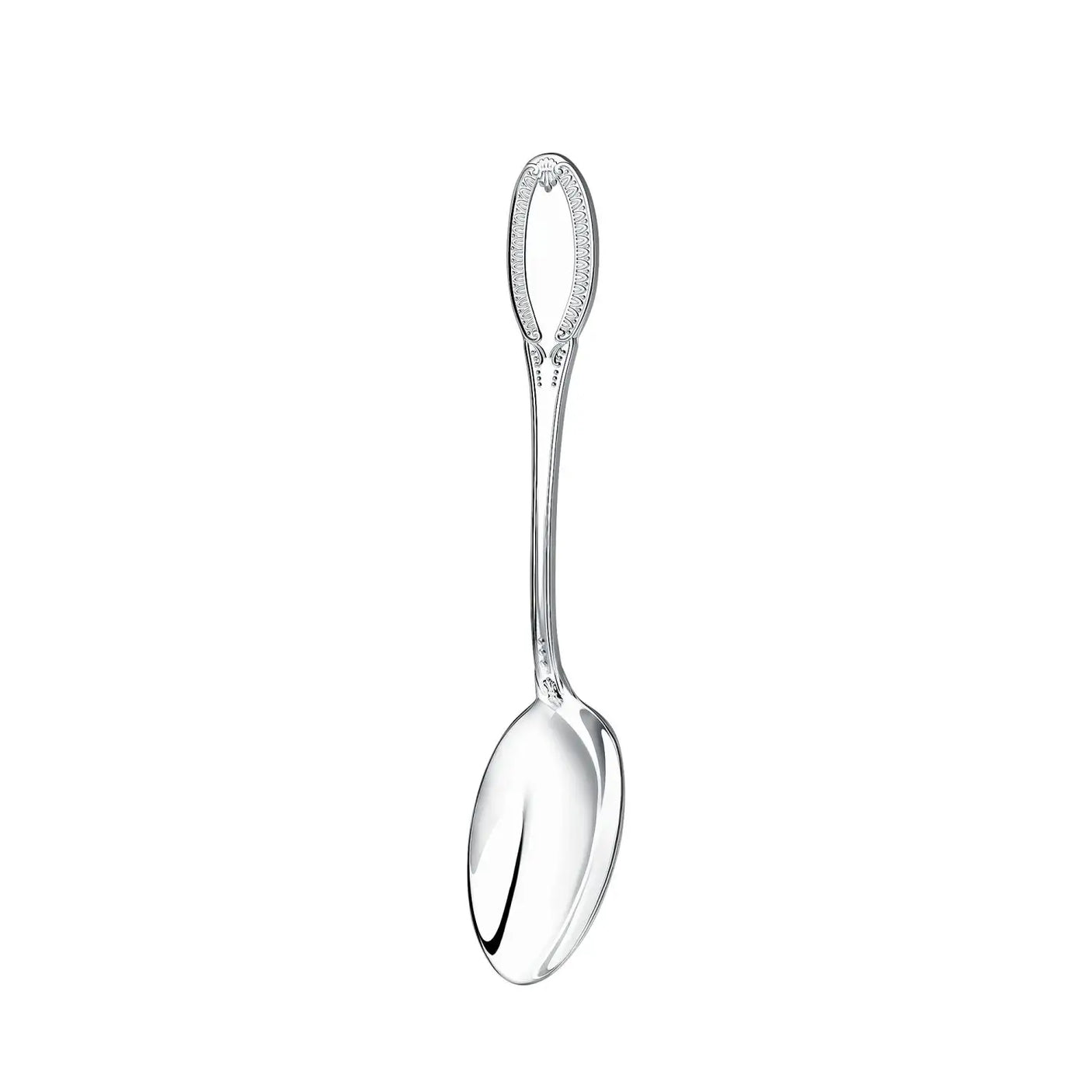 Teelöffel Imperator 925 Silber ArgentA — klassizistischer Stiel mit durchbrochener ovaler Stielkrone als zweites Gravurfeld, Lorbeerblatt-Bordüre, hochglanzpolierte Laffe, passend zum Meister-Halter