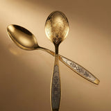 Teelöffel 925 Silber vergoldet Niello | Astra Classic Gold