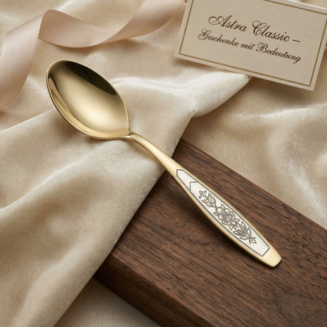 Teelöffel 925 Silber vergoldet Niello | Astra Classic Gold