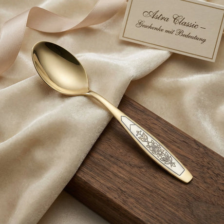 Teelöffel 925 Silber vergoldet Niello | Astra Classic Gold