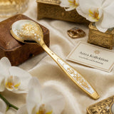 Teelöffel 925 Silber vergoldet Handgravur | Astra Lux Gold