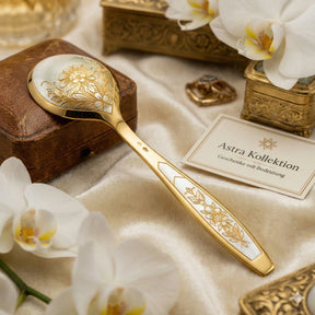 Teelöffel 925 Silber vergoldet Handgravur | Astra Lux Gold