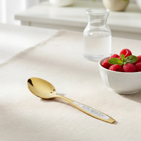 Teelöffel Astra Gold aus 925 Sterling Silber vollvergoldet im eleganten Tischsetting – vielseitig für Tee, Dessert, Kaffee