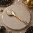 Teelöffel Sternzeichen Zwillinge aus 925 Silber vergoldet mit feiner Niello-Verzierung und elegantem Sternzeichenmotiv