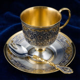 Teeservice 925 Silber – Zaren Fest | Vergoldet & Niello