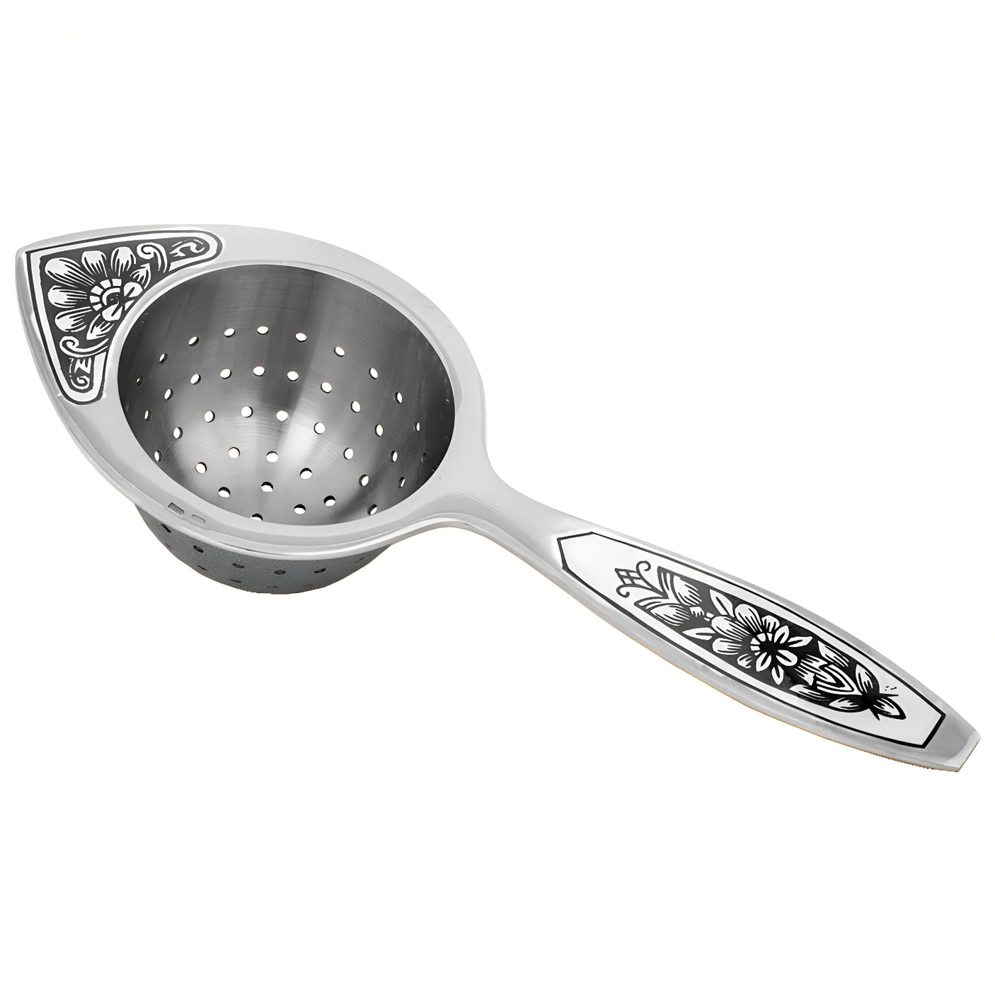 Tea strainer 925 silver Niello style