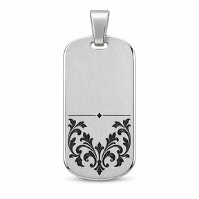 Beispiel: Tessera Silbermarke 925 Silber ohne Rahmen, Ornament mit schwarzem Niello in den Linien