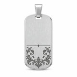 Beispiel: Tessera Silbermarke 925 Silber ohne Rahmen, Ornament mit dunkel getönter Oxid-Gravur