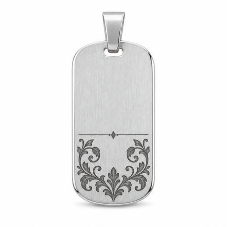 Beispiel: Tessera Silbermarke 925 Silber ohne Rahmen, Ornament mit dunkel getönter Oxid-Gravur